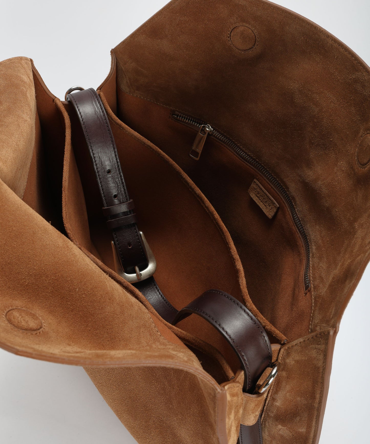 ORCIANI Borsa Trinity Peach Large a spalla in suede e cuoio