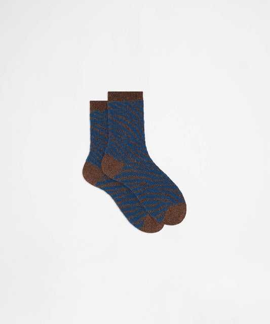 GALLO Short Socks with Zebra Pattern