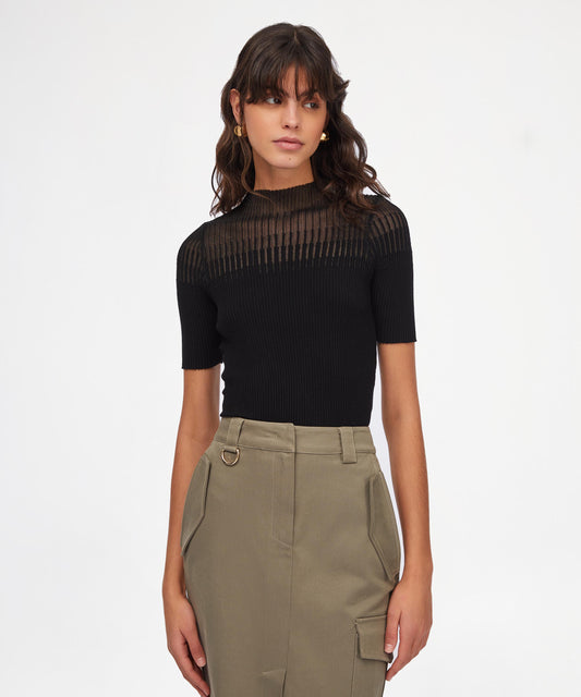 LIUJO BLACK Maglia a costine