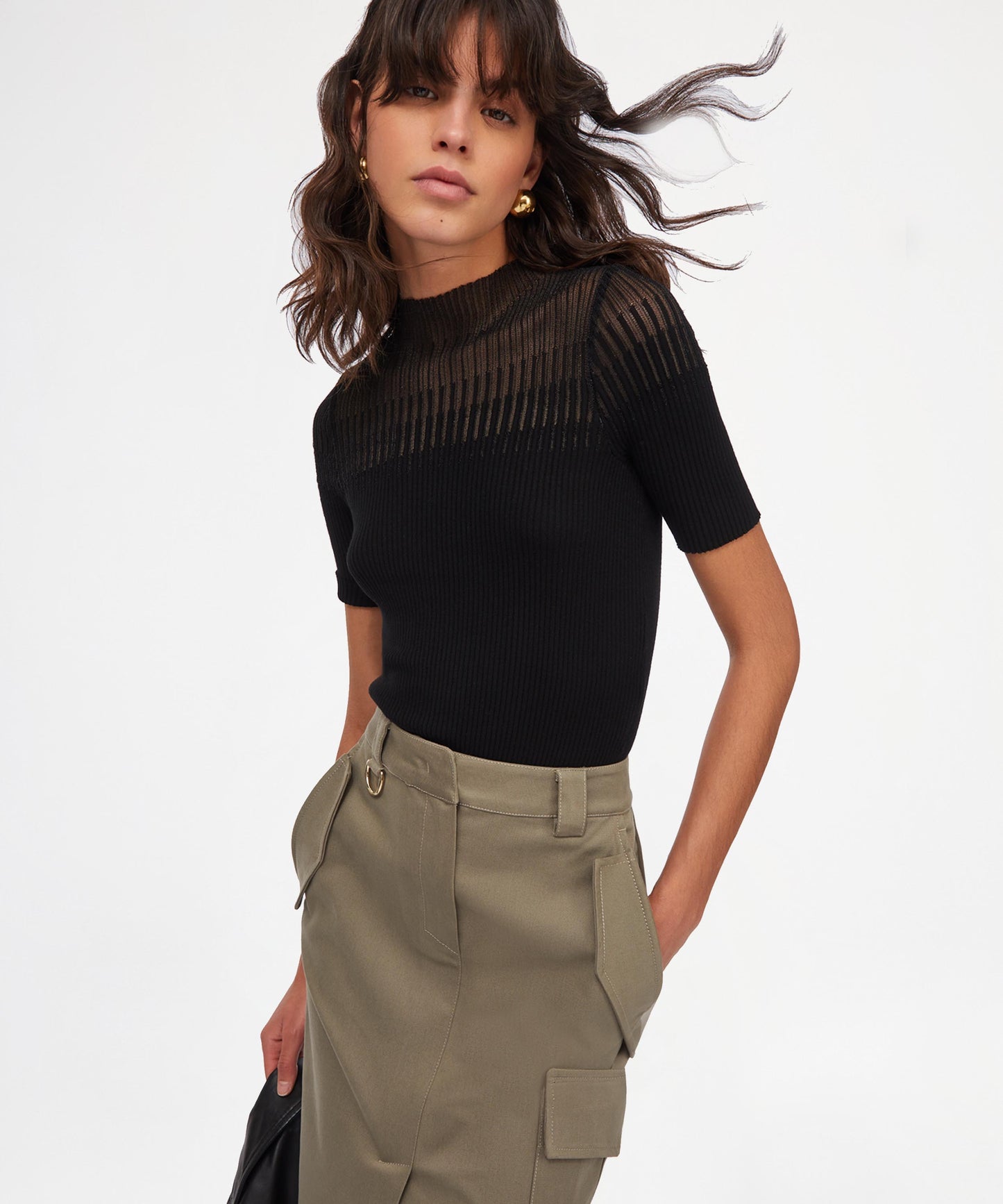 LIUJO BLACK Maglia a costine