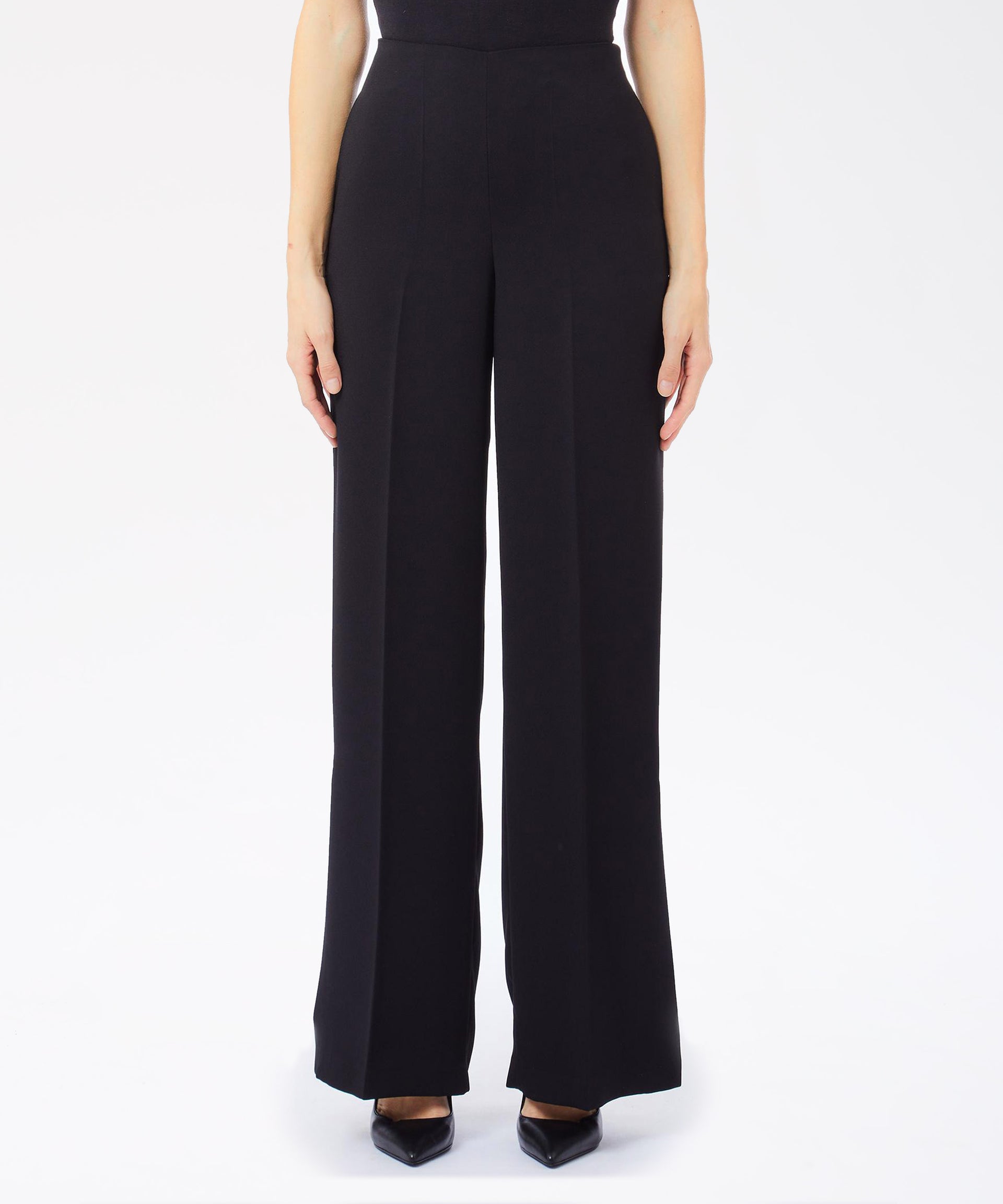 LIUJO BLACK Pantaloni palazzo in envers satin
