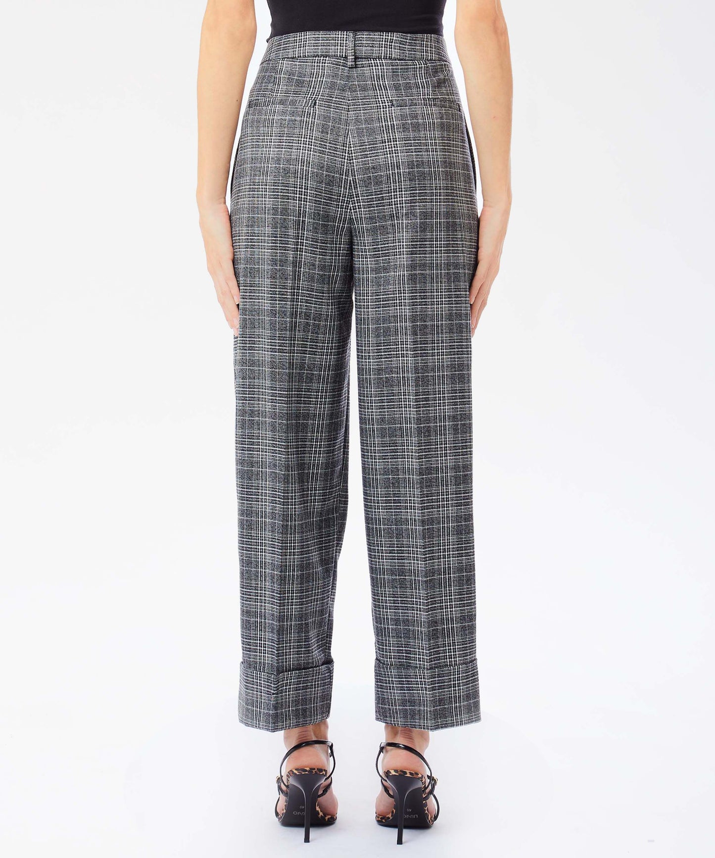 LIUJO BLACK Prince of Wales Check Trousers