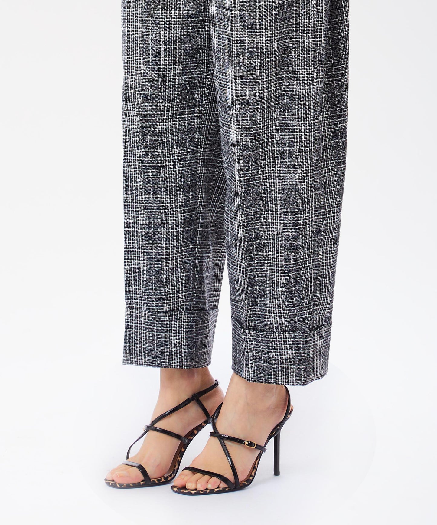 LIUJO BLACK Prince of Wales Check Trousers
