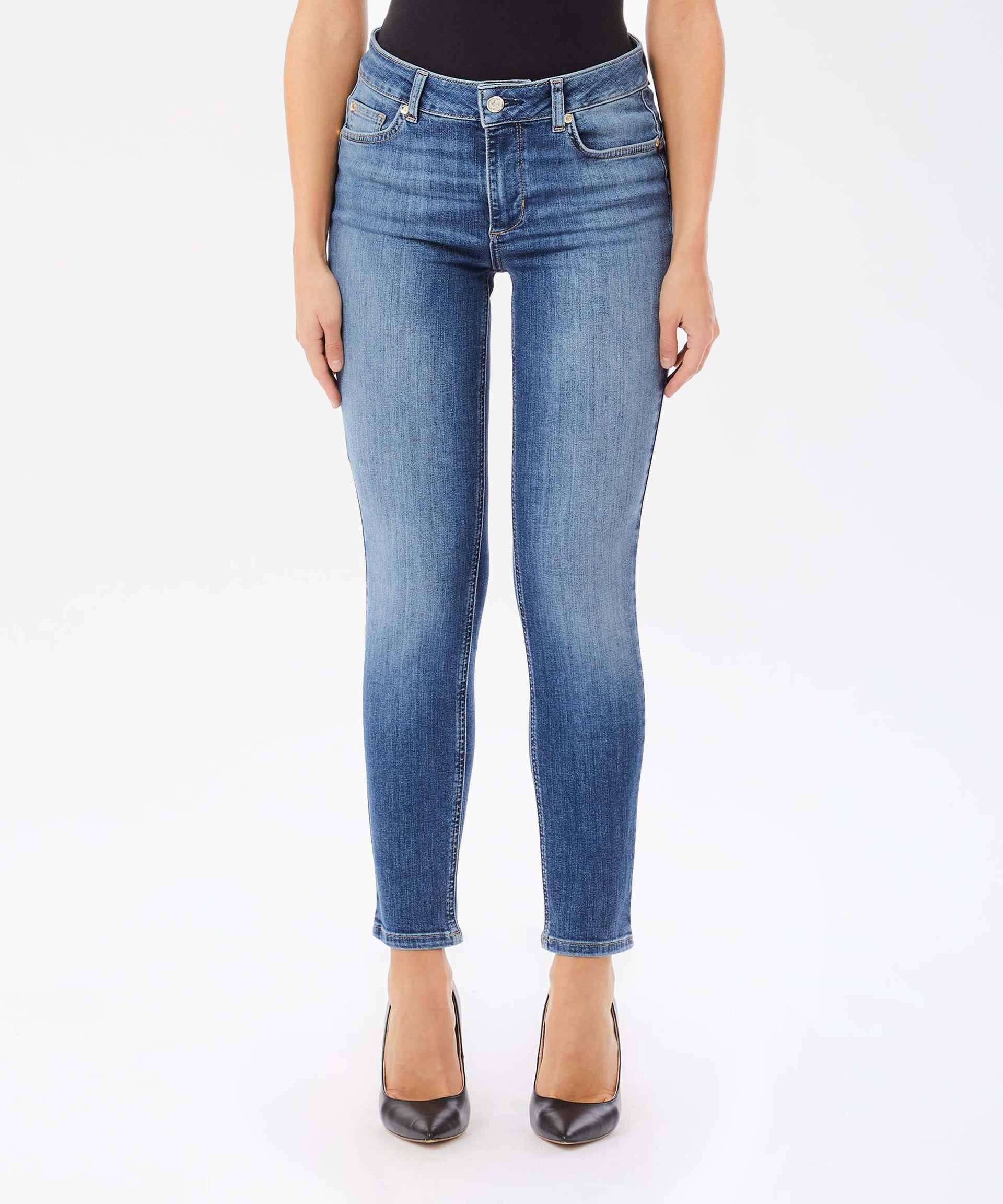 LIUJO denim Jeans skinny a vita alta
