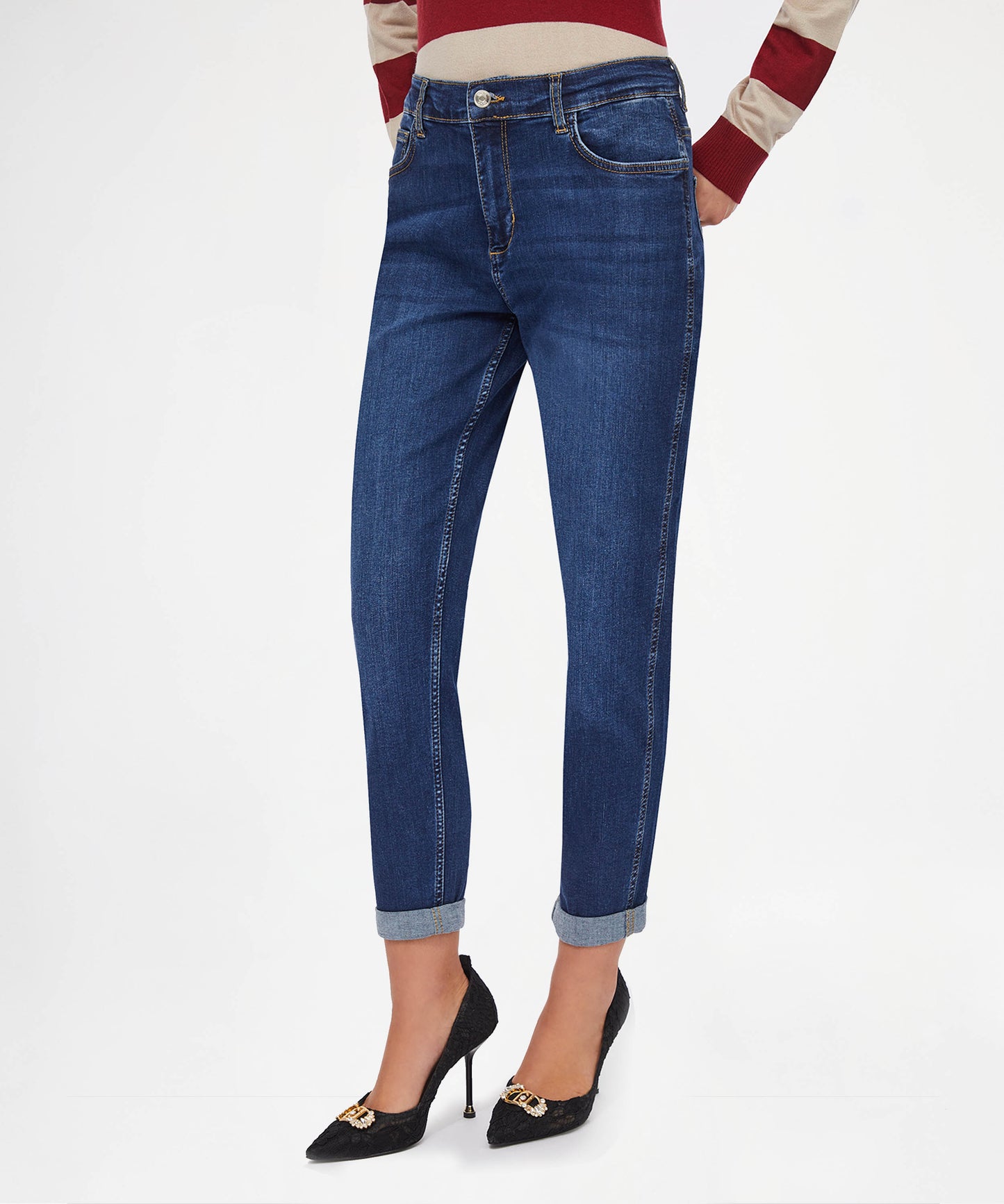 LIUJO denim High-Waisted Carrot-Fit Jeans