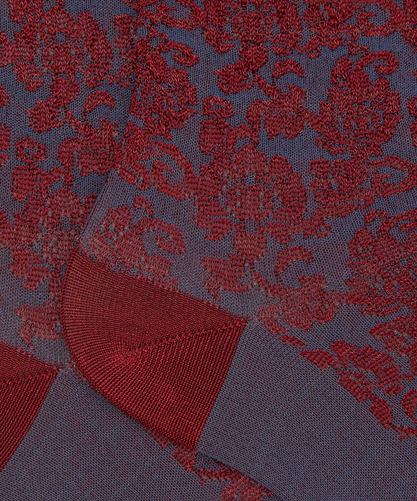 GALLO Women’s Short Socks with Floral Brocade Pattern