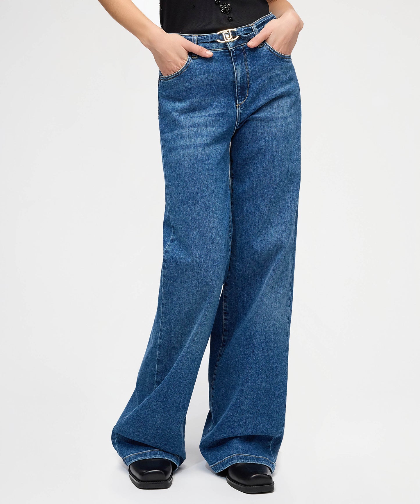 LIUJO denim Bubble Flare Jeans