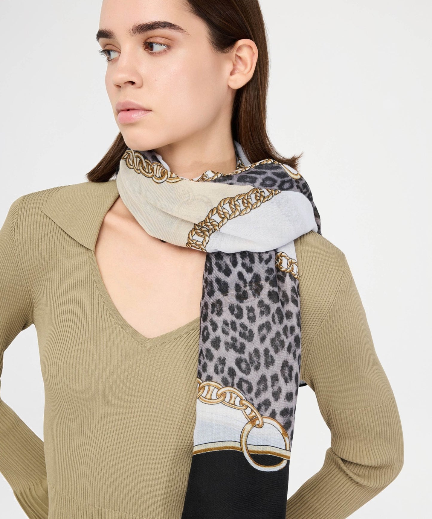 LIUJO SOFT Animal-Print Scarf