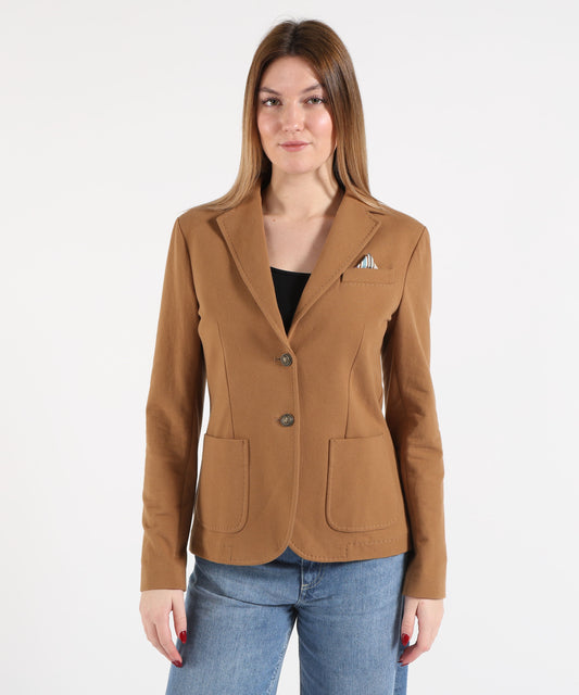 CIRCOLO 1901 Women’s Light-Dyed Fleece Jacket with Notch Collar