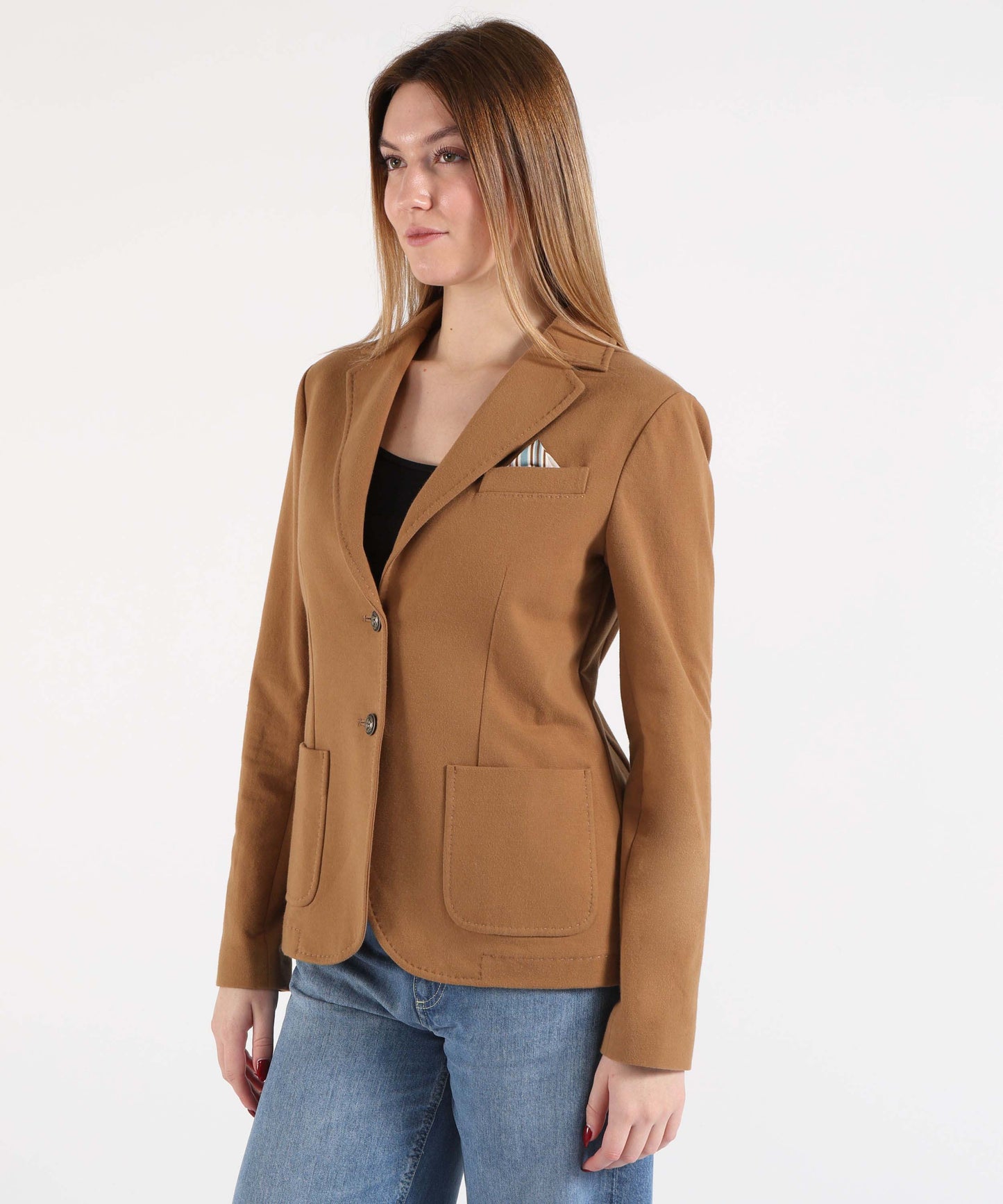 CIRCOLO 1901 Women’s Light-Dyed Fleece Jacket with Notch Collar