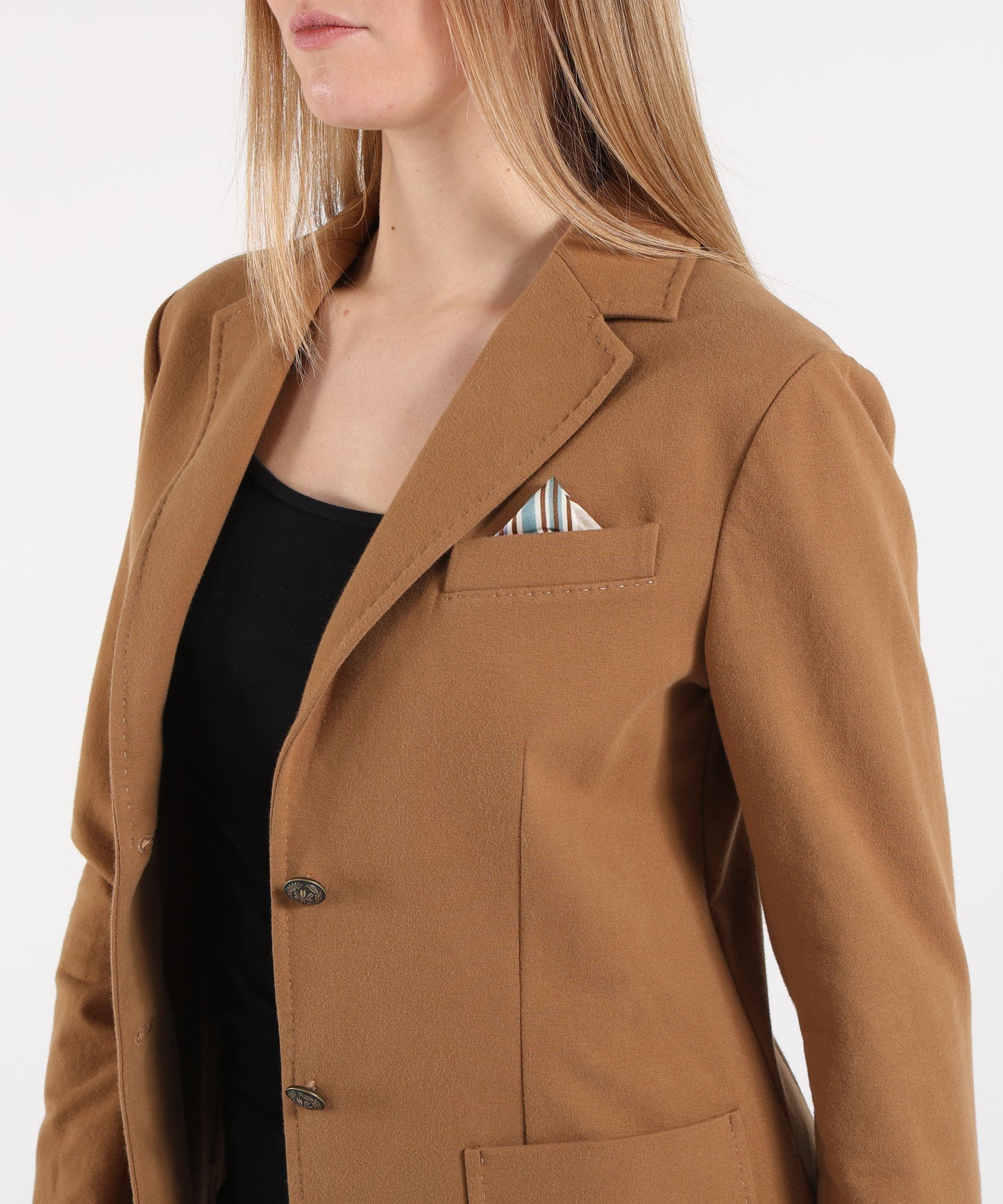 CIRCOLO 1901 Women’s Light-Dyed Fleece Jacket with Notch Collar