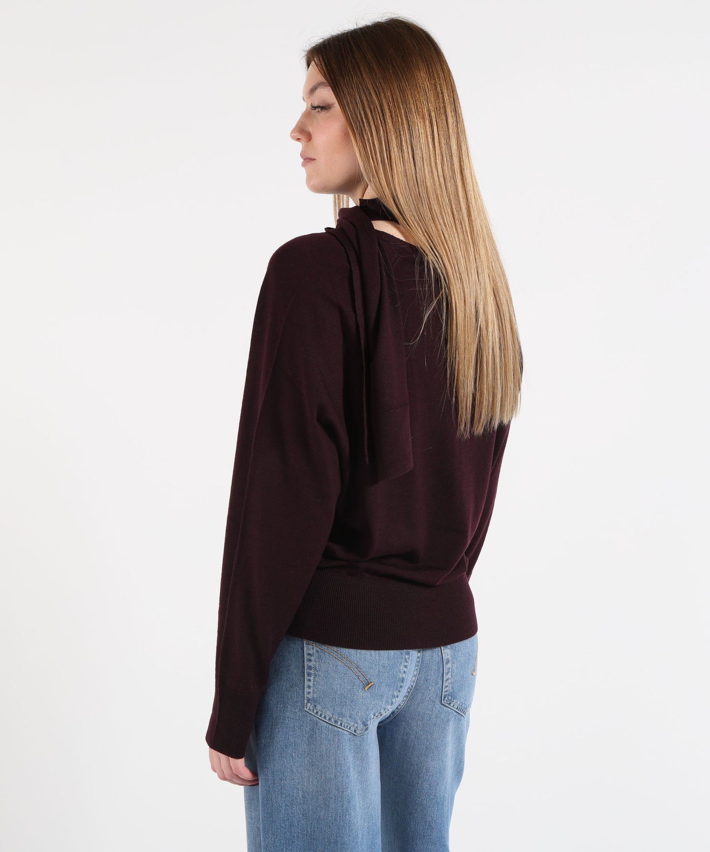 MEIMEI Pullover Donna Meimeij con Motivo Foulard e Scollo a V