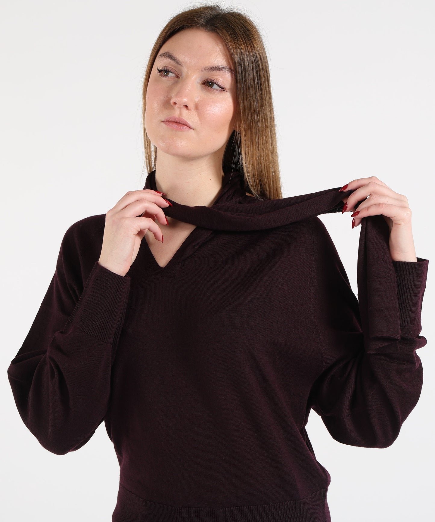 MEIMEI Pullover Donna Meimeij con Motivo Foulard e Scollo a V