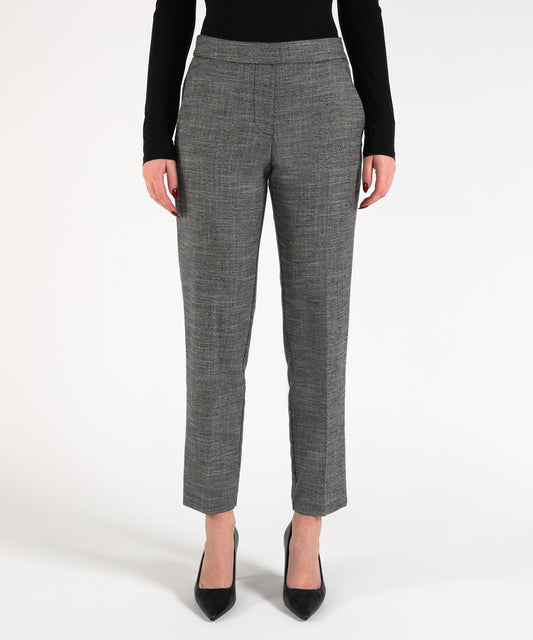 KAOS Women’s Cigarette Pants with Elastic Waist and Side Zipper