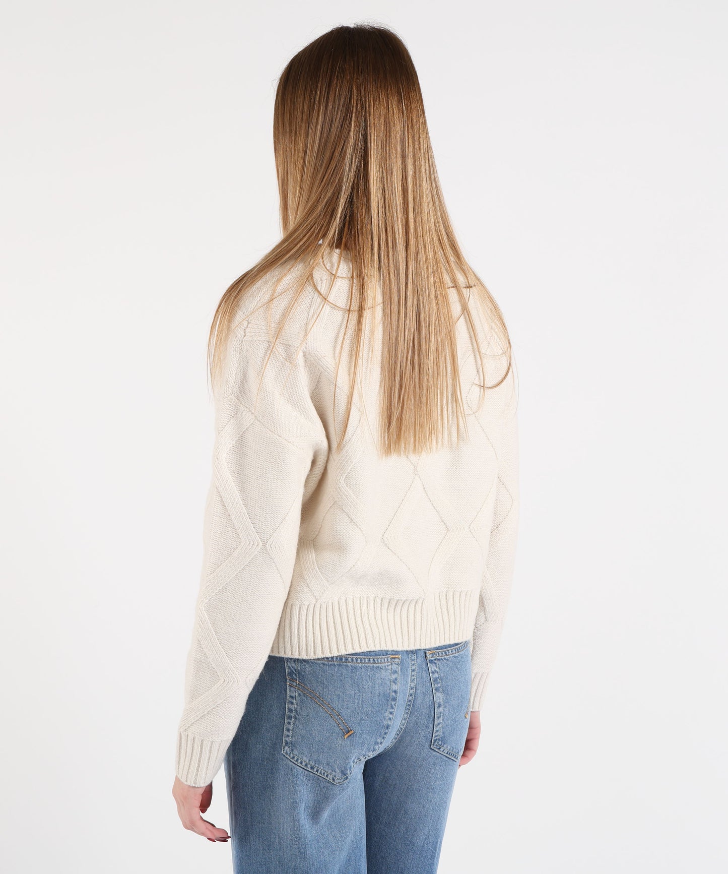 KAOS Maglia Donna Over in Lana con Ricamo di Paillettes