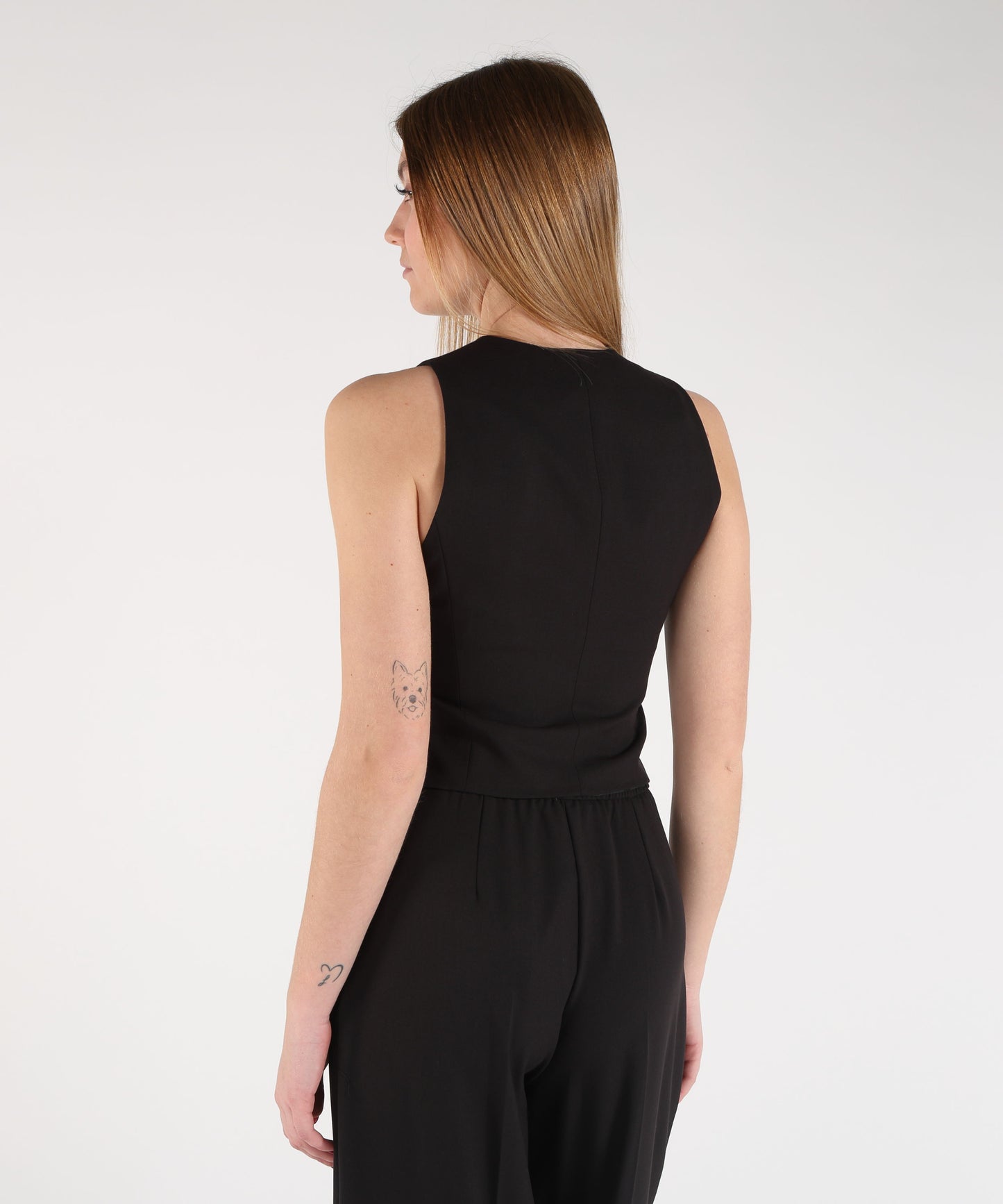 KAOS Women’s Stretch Viscose Blend Vest with Branded Buttons and Gold Logo