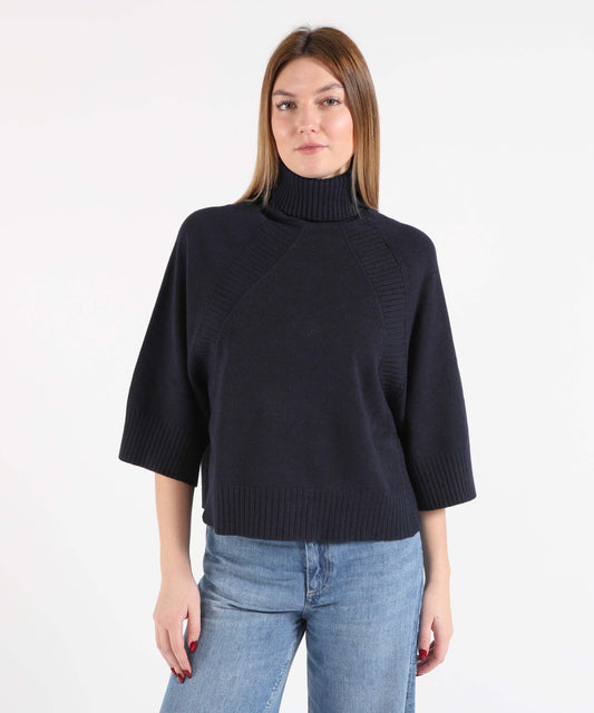 KAOS Maglione Donna Over a Collo Alto