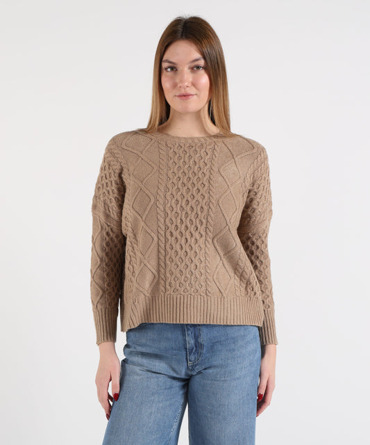 KAOS Women’s Casual Blouse in Silk Blend with Stripes and V-Neck