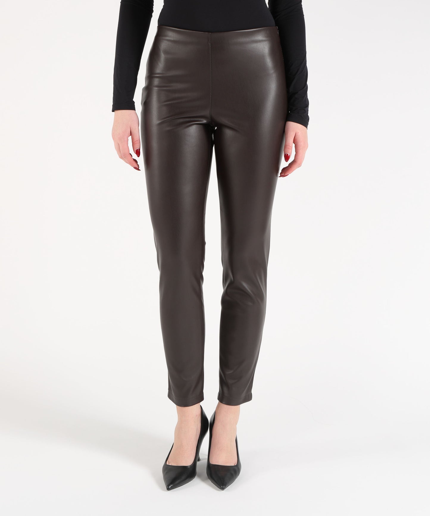 KAOS Women’s Leggings-Style Pants with Elastic Waist and Side Zipper