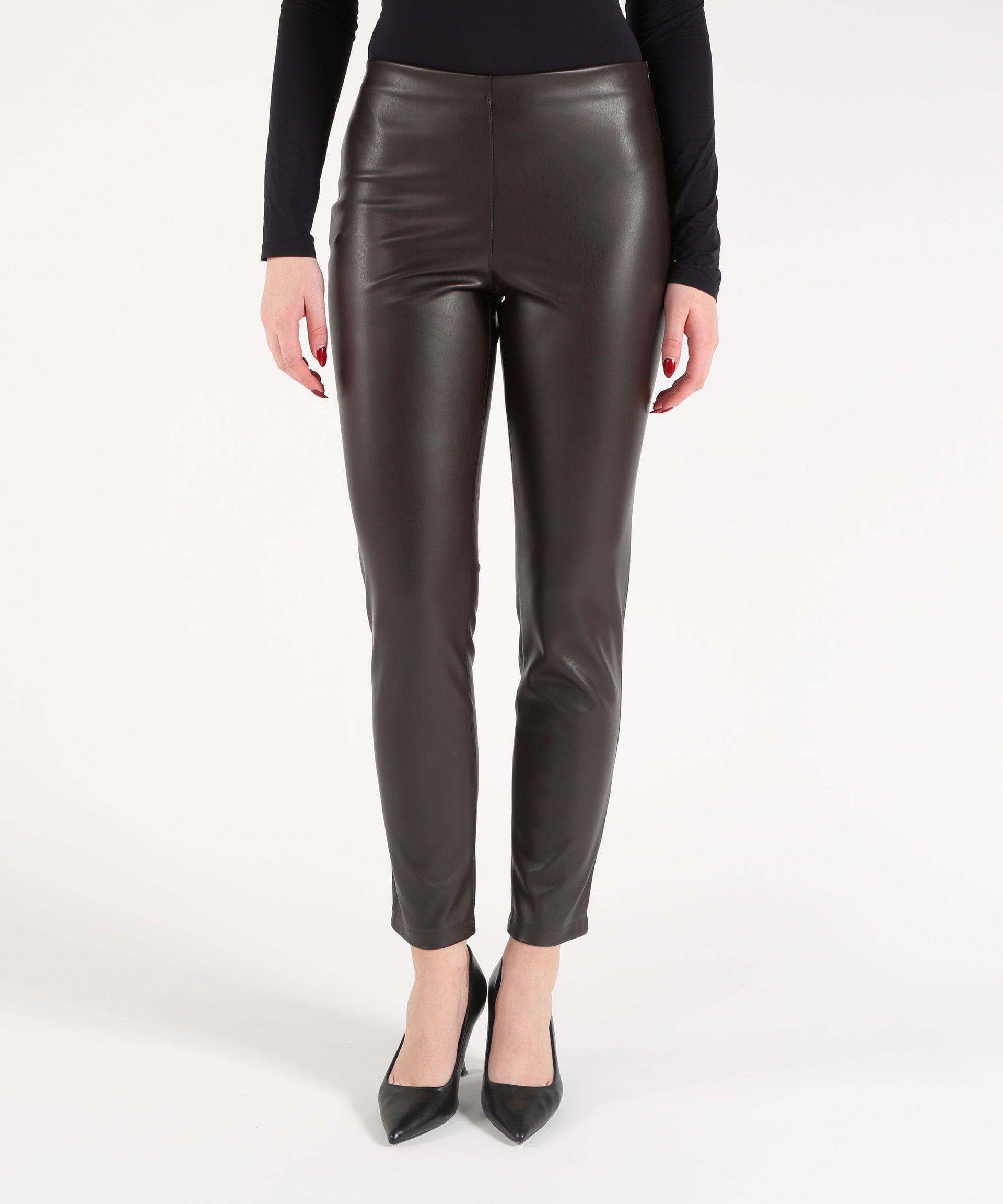 KAOS Pantalone Donna Modello Leggings con Elastico in Vita e Zip Laterale