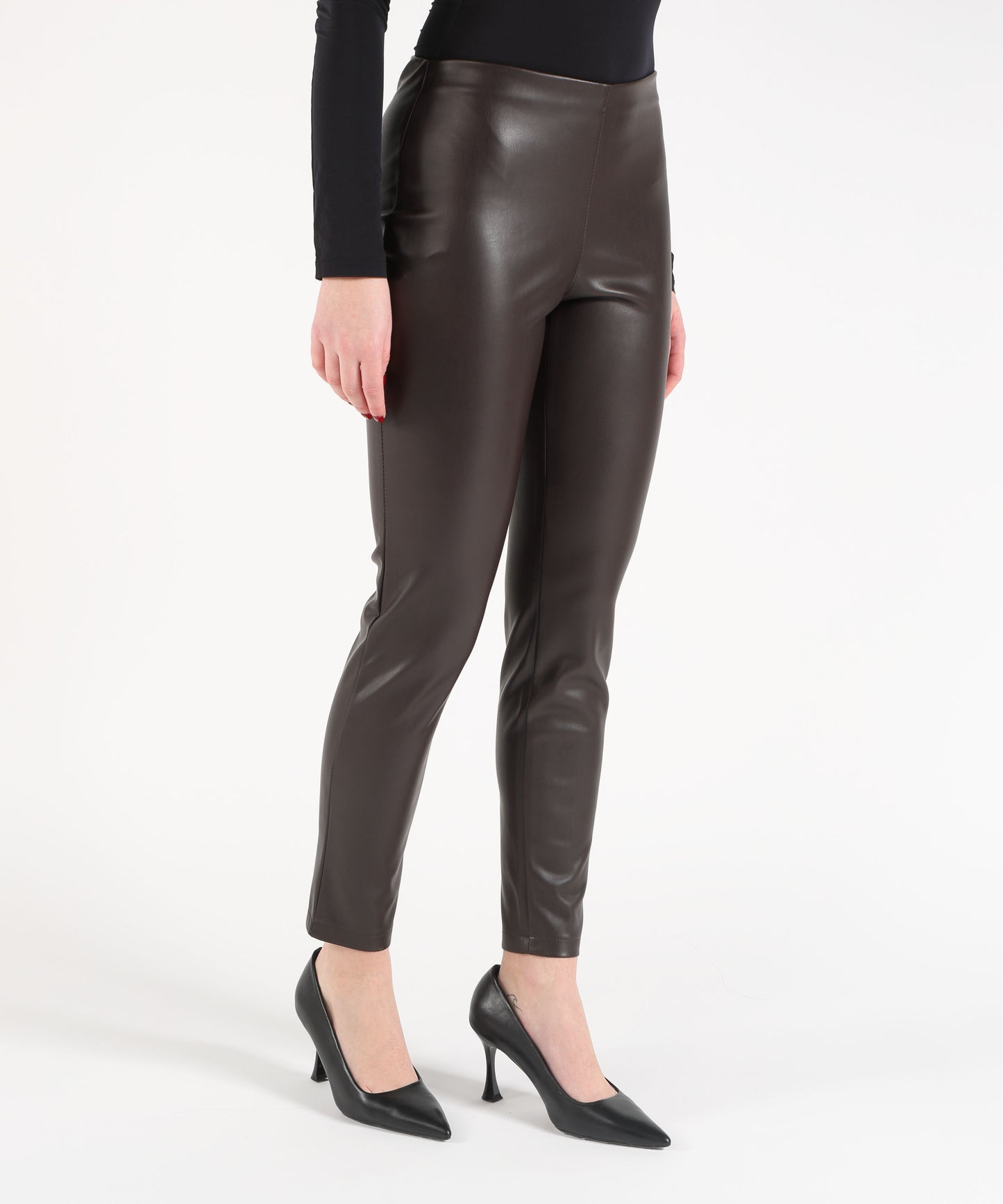 KAOS Women’s Leggings-Style Pants with Elastic Waist and Side Zipper