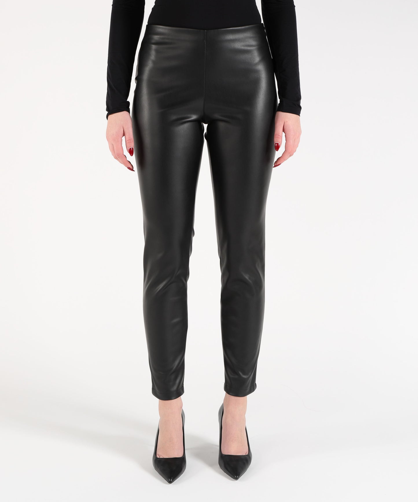 KAOS Women’s Leggings-Style Pants with Elastic Waist and Side Zipper