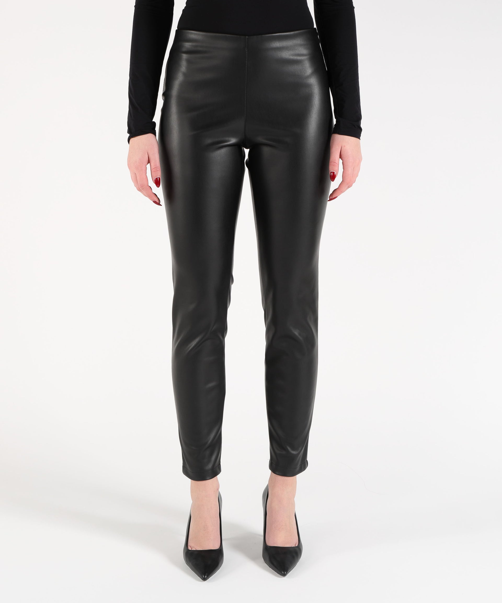 KAOS Pantalone Donna Modello Leggings con Elastico in Vita e Zip Laterale