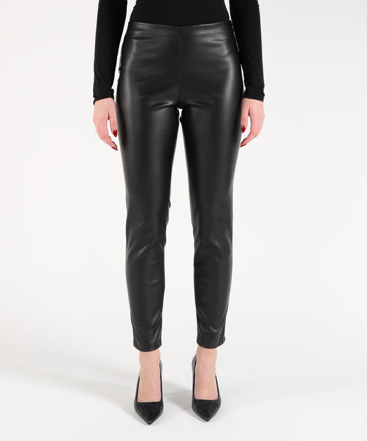 KAOS Women’s Leggings-Style Pants with Elastic Waist and Side Zipper