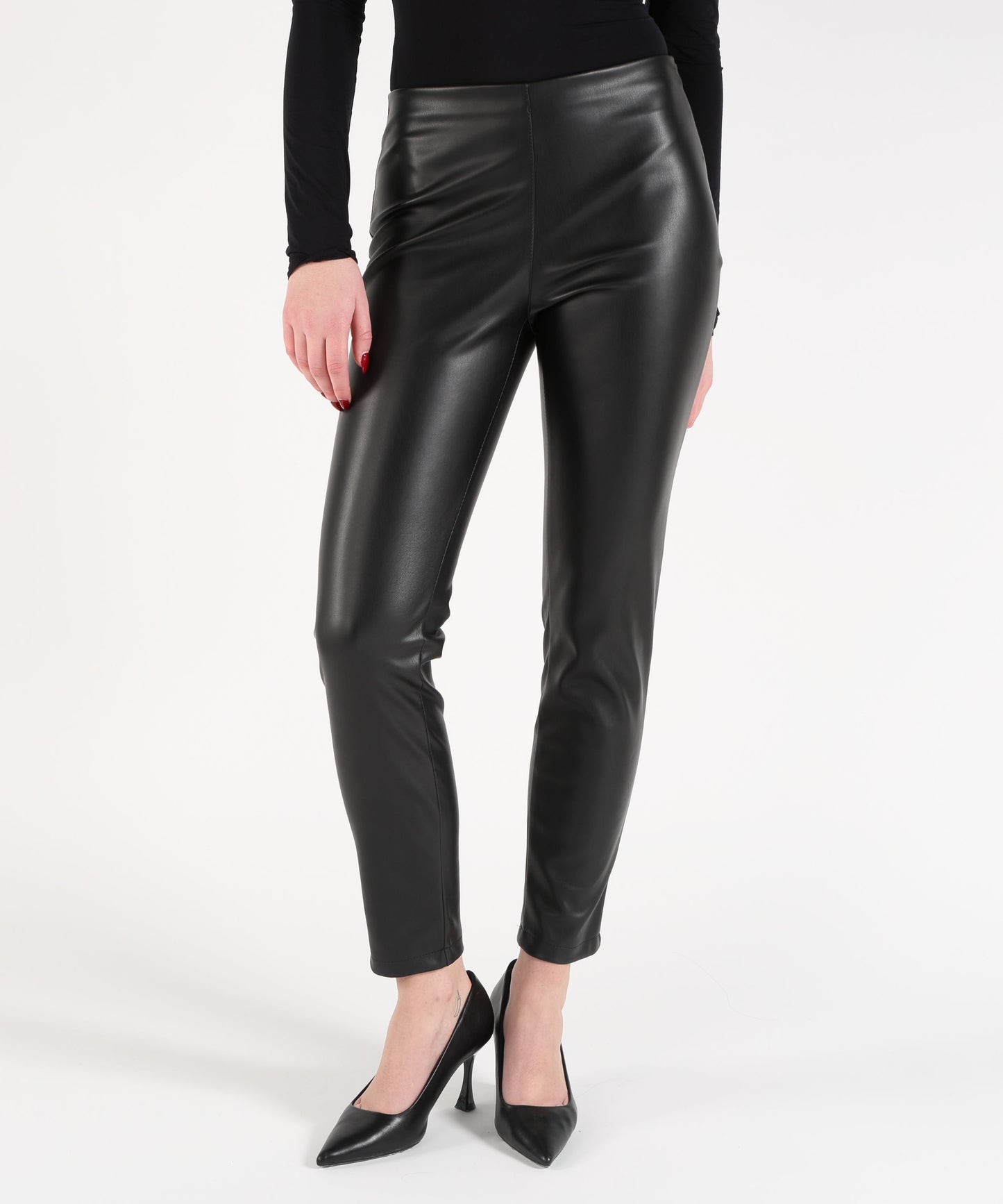 KAOS Women’s Leggings-Style Pants with Elastic Waist and Side Zipper