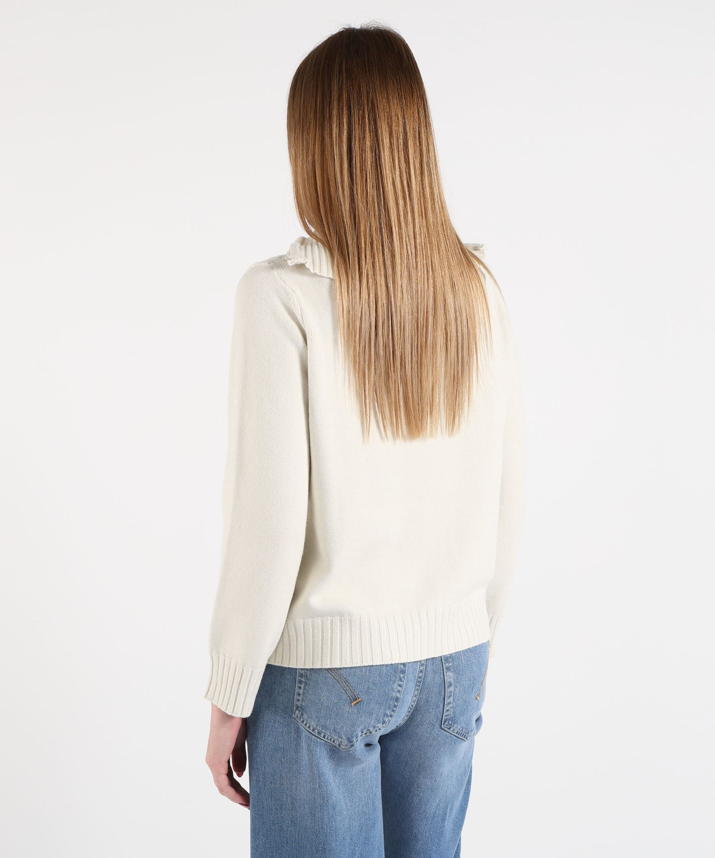 KAOS Maglia Donna Ampia con Trecce Frontali e Collo Alto con Zip