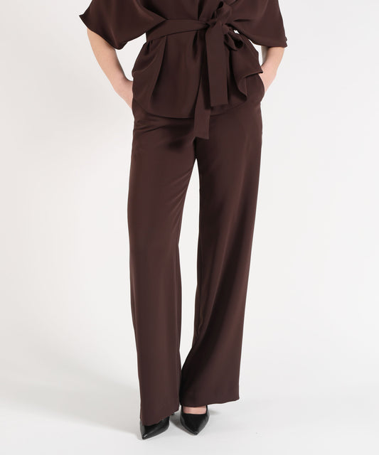 P.A.R.O.S.H. Pantalone Donna Ampio Dritto con Vita Elasticizzata Frontale