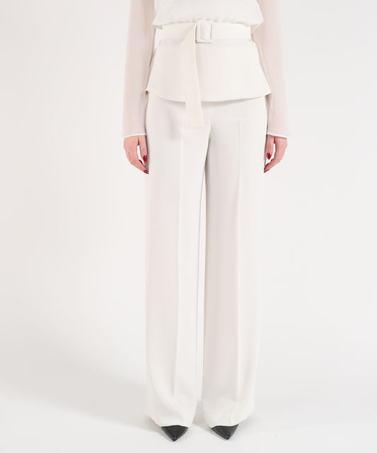 P.A.R.O.S.H. Pantalone Donna Vita Alta Ampio con Zip Laterale