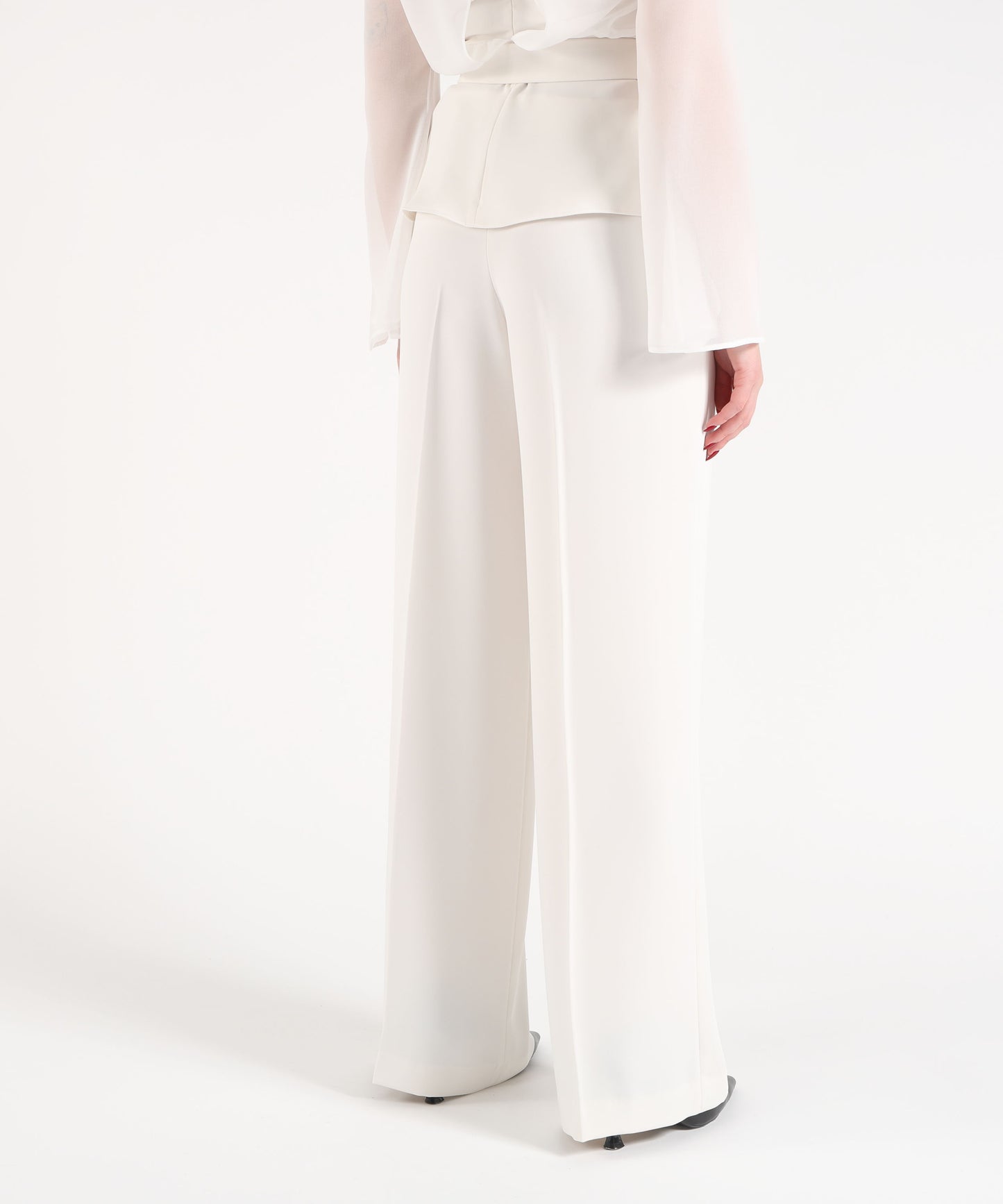 P.A.R.O.S.H. Pantalone Donna Vita Alta Ampio con Zip Laterale