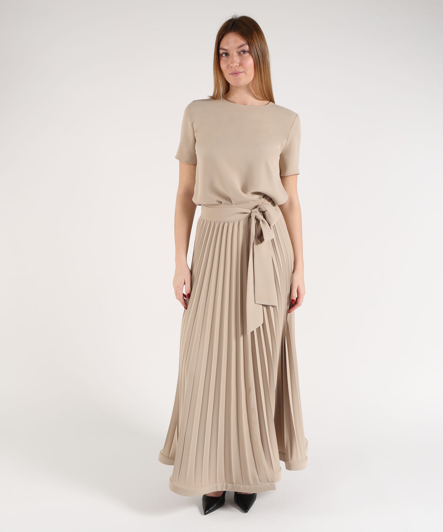 P.A.R.O.S.H. Blusa Donna Mezza Manica con Scollo Tondo e Apertura a Goccia