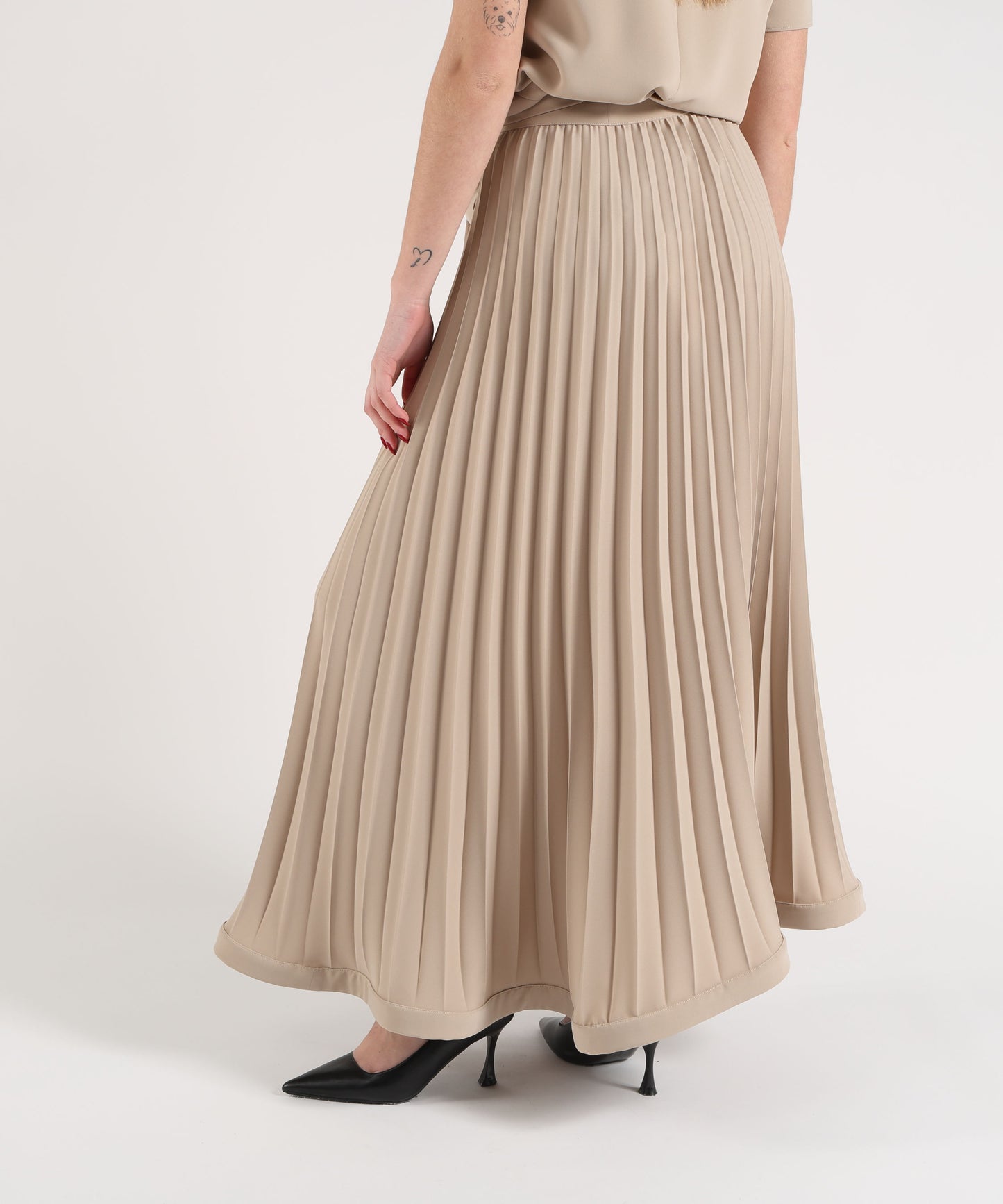 P.A.R.O.S.H. Gonna a Godet Plissettata a Portafoglio con Fusciacca