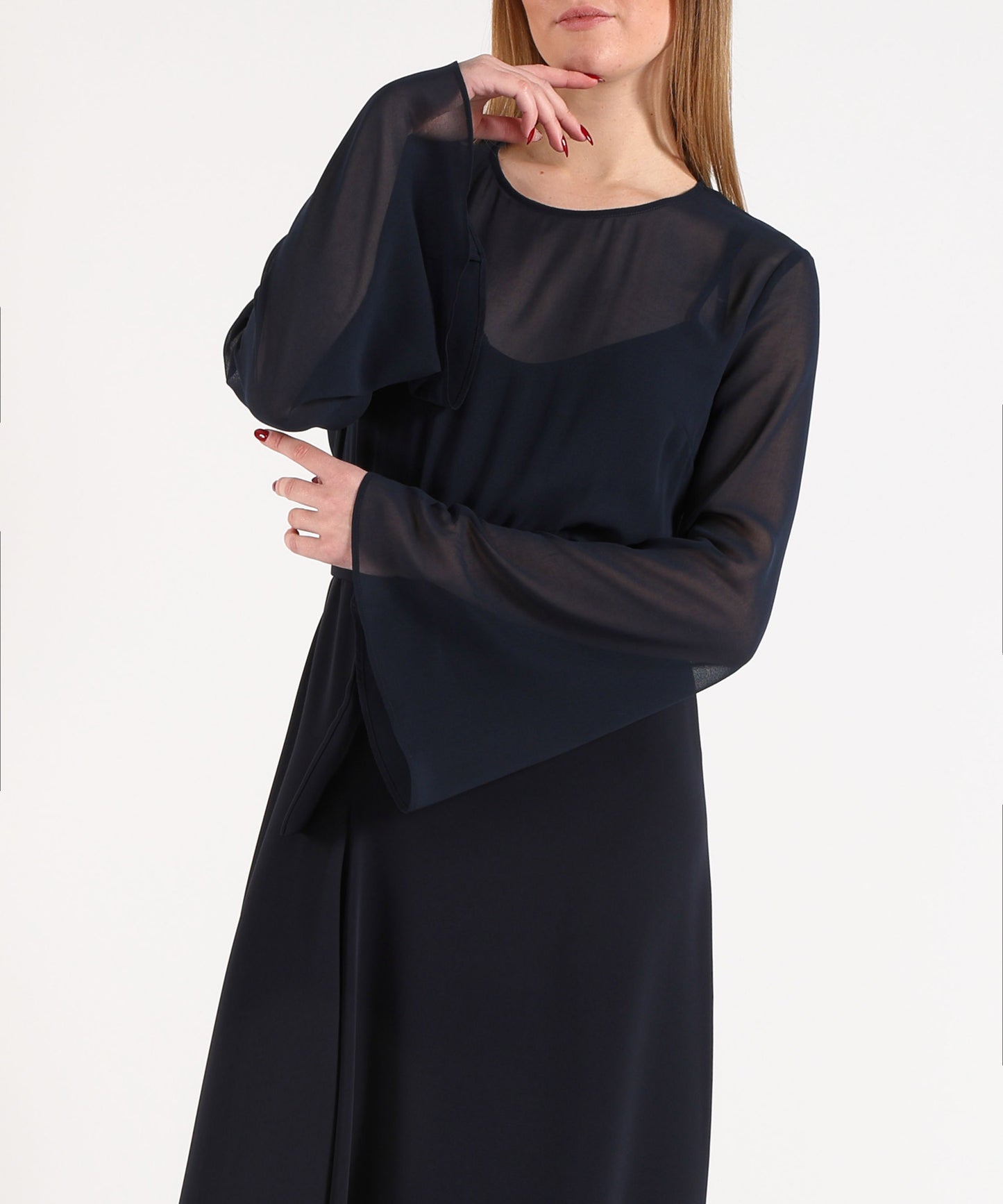 P.A.R.O.S.H. Abito Lungo con Taglio in Vita e Spacco Frontale