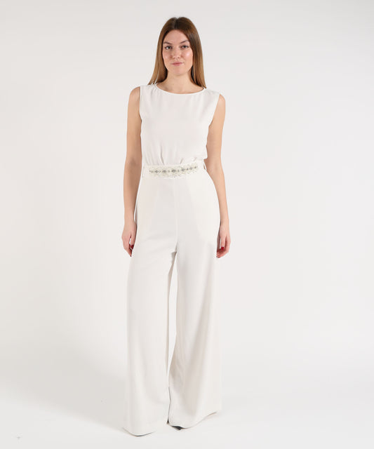 P.A.R.O.S.H. Tuta Donna Ampia con Taglio in Vita e Cintura Decorata