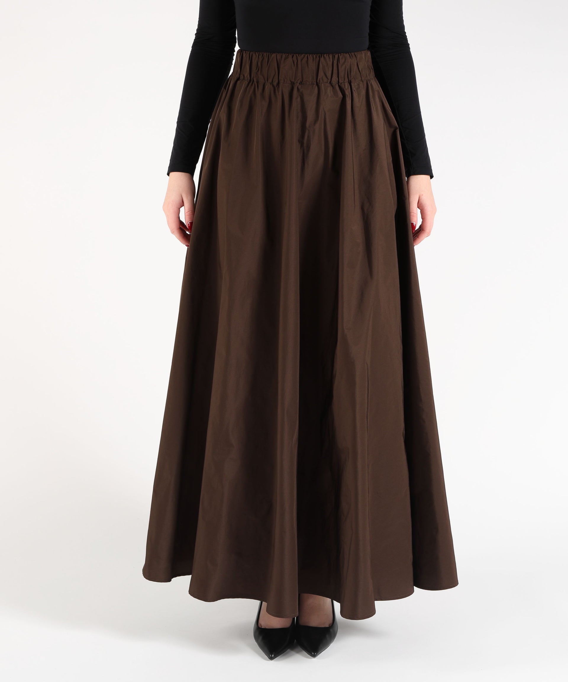 P.A.R.O.S.H. Gonnellone Donna Ampio con Elastico in Vita e Tasche Laterali