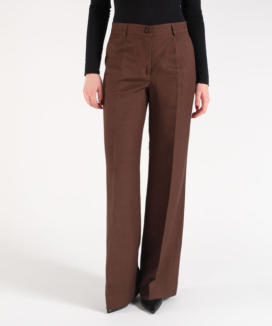 P.A.R.O.S.H. Pantalone Donna Ampio a Vita Regolare con Tasche Laterali