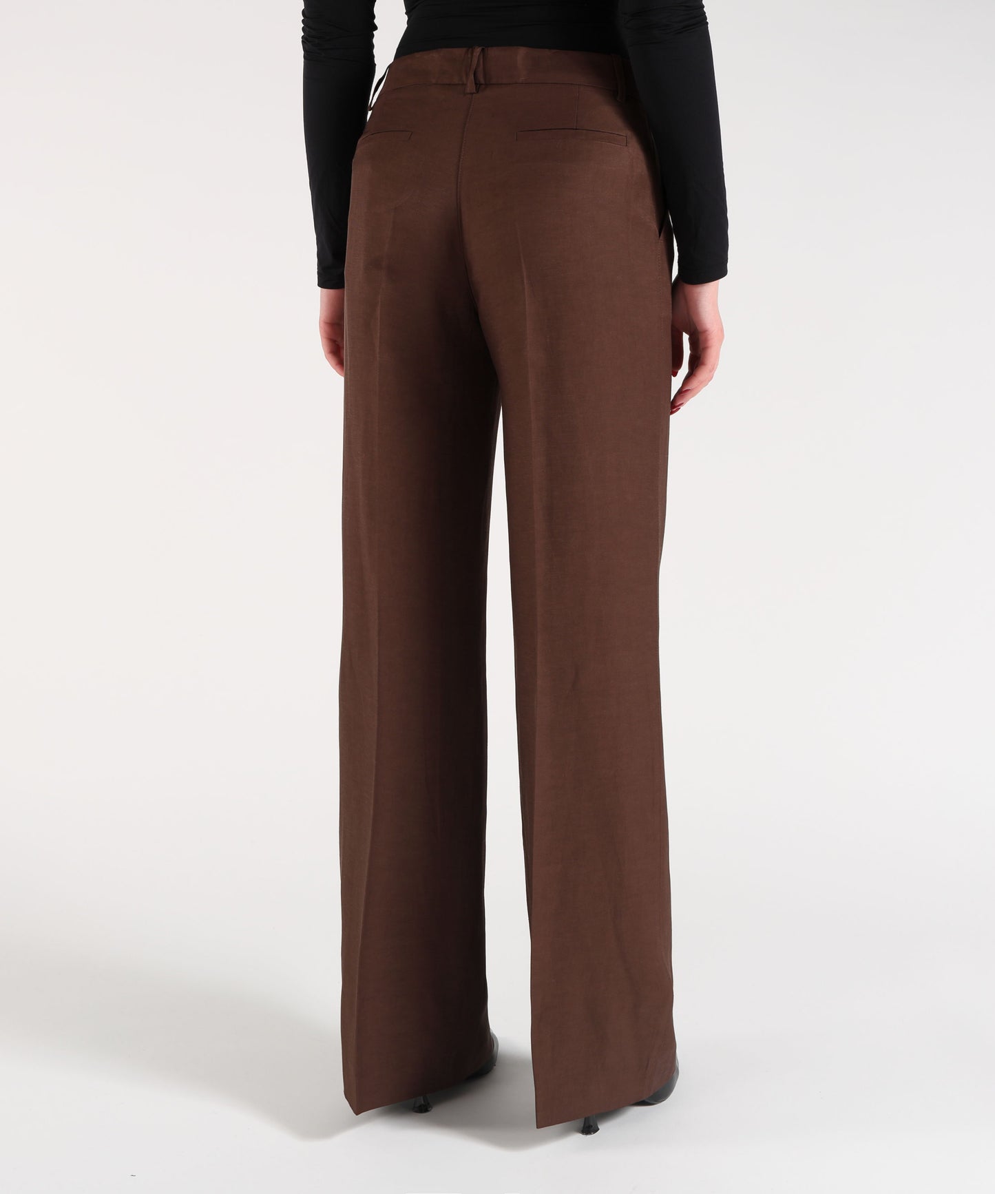 P.A.R.O.S.H. Pantalone Donna Ampio a Vita Regolare con Tasche Laterali