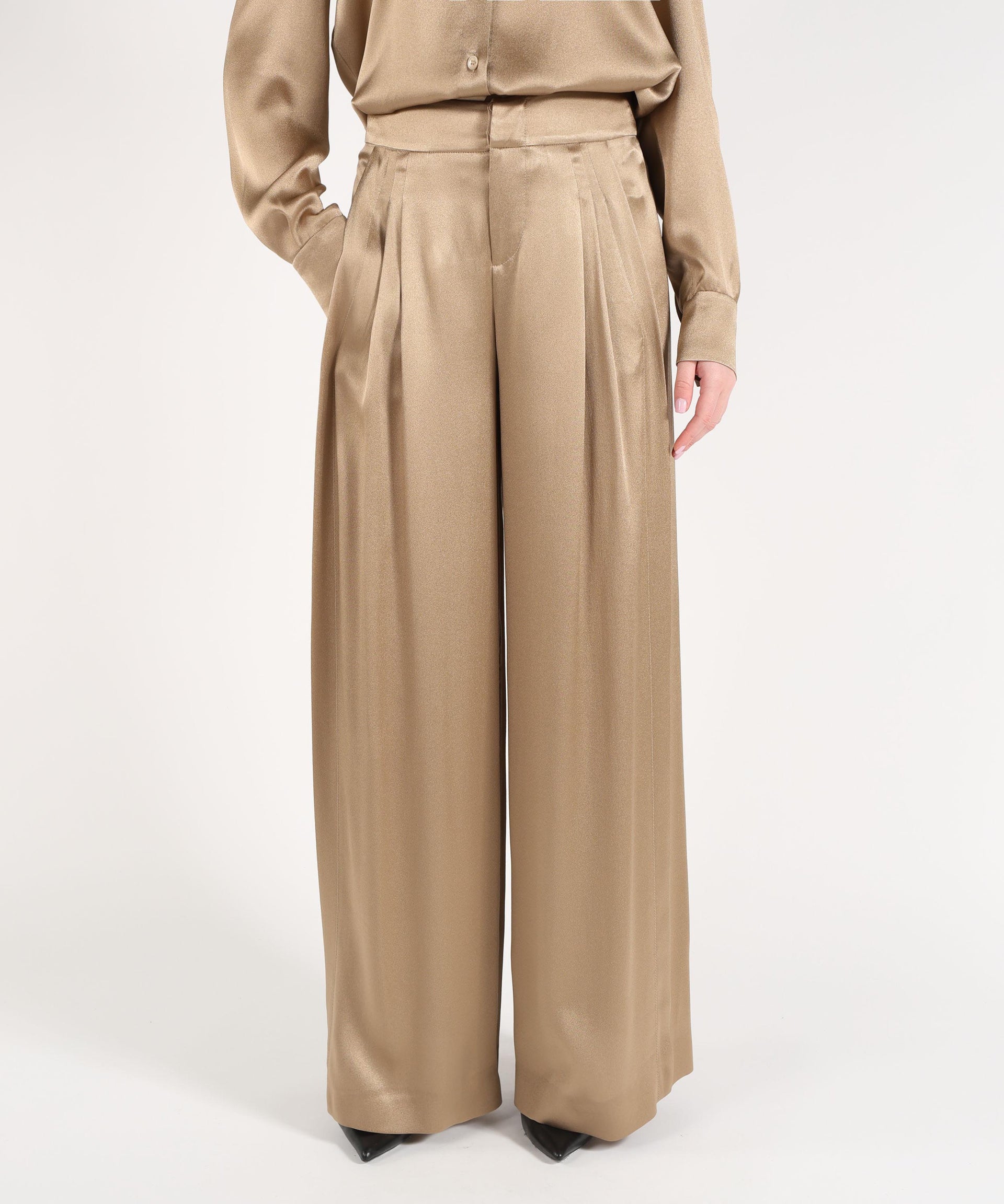 ALBERTA FERRETTI pantalone raso con pieghe