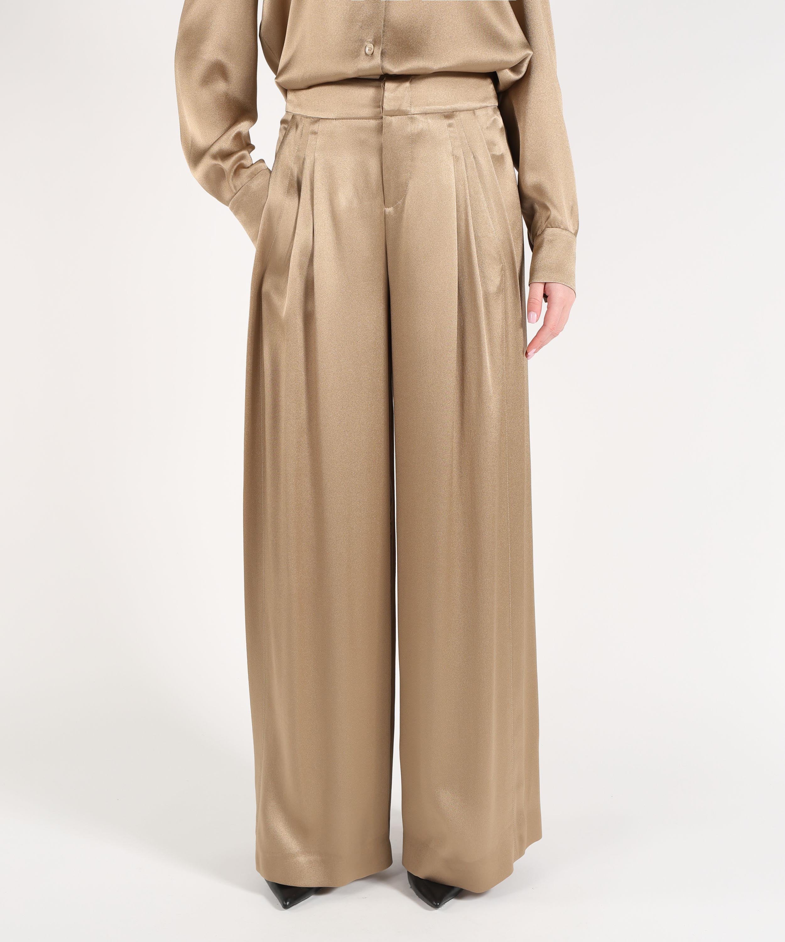 ALBERTA FERRETTI pantalone raso con pieghe