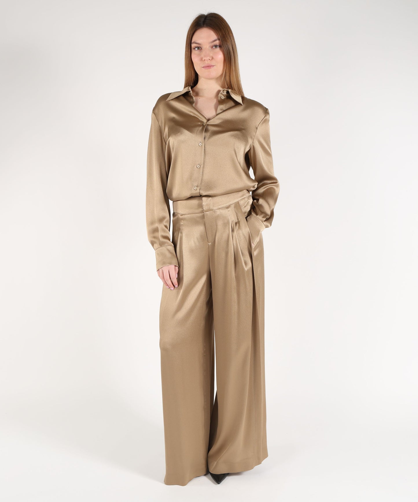 ALBERTA FERRETTI pantalone raso con pieghe