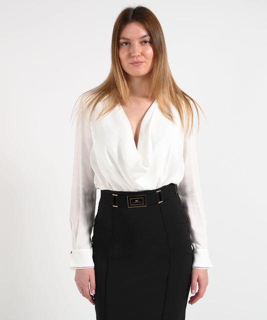 ELISABETTA FRANCHI Body in georgette di viscosa