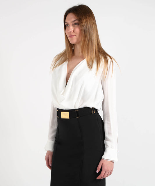 ELISABETTA FRANCHI Body in georgette di viscosa