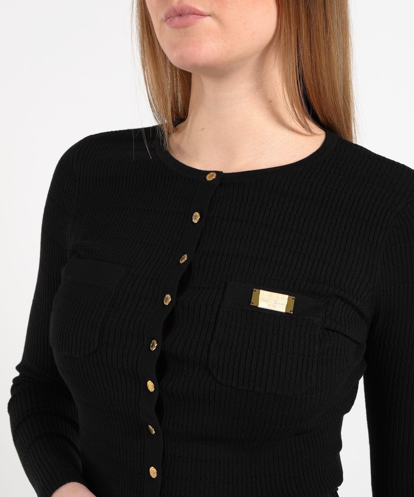 ELISABETTA FRANCHI Cardigan in maglia a micro-trecce