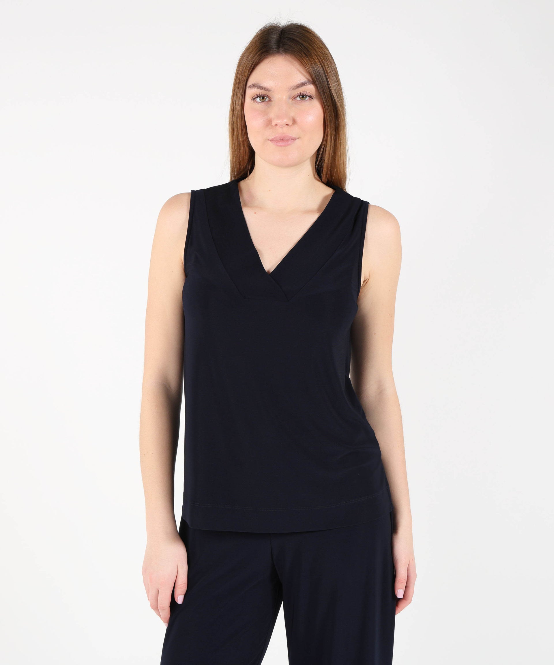 RIBKOFF Top senza maniche in maglia effetto seta