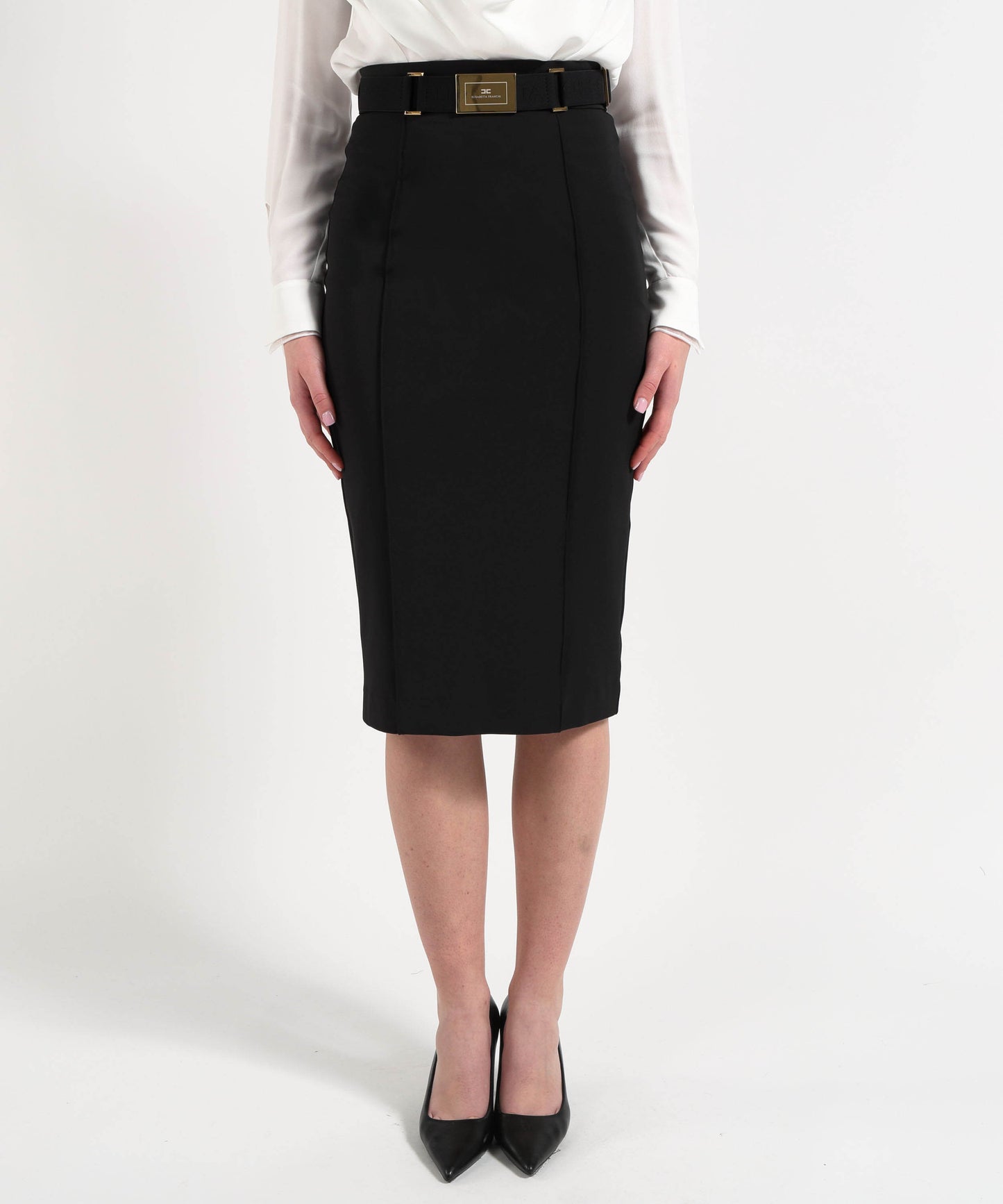 ELISABETTA FRANCHI Gonna in tessuto tecnico bielastico con cintura