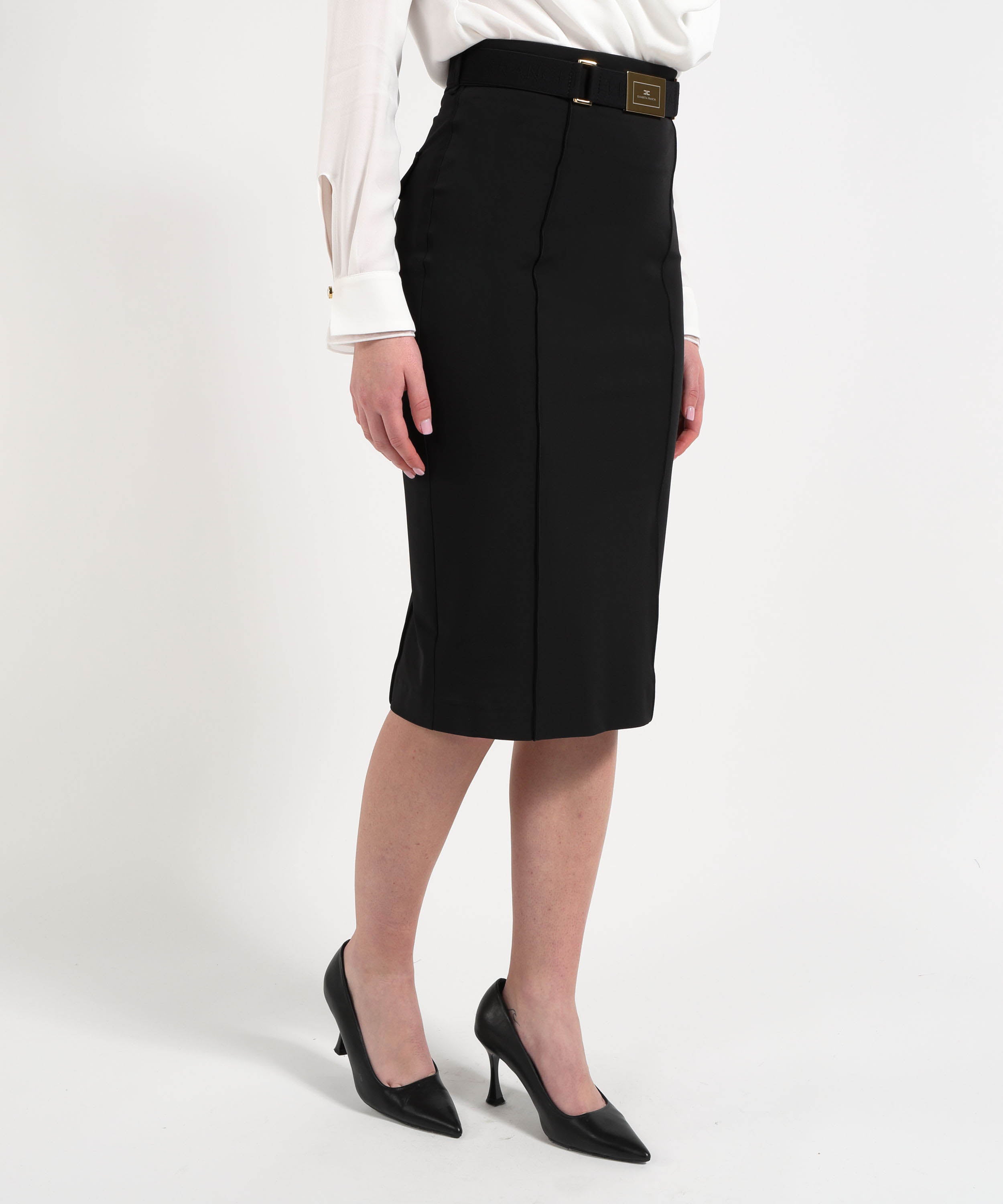 ELISABETTA FRANCHI Gonna in tessuto tecnico bielastico con cintura