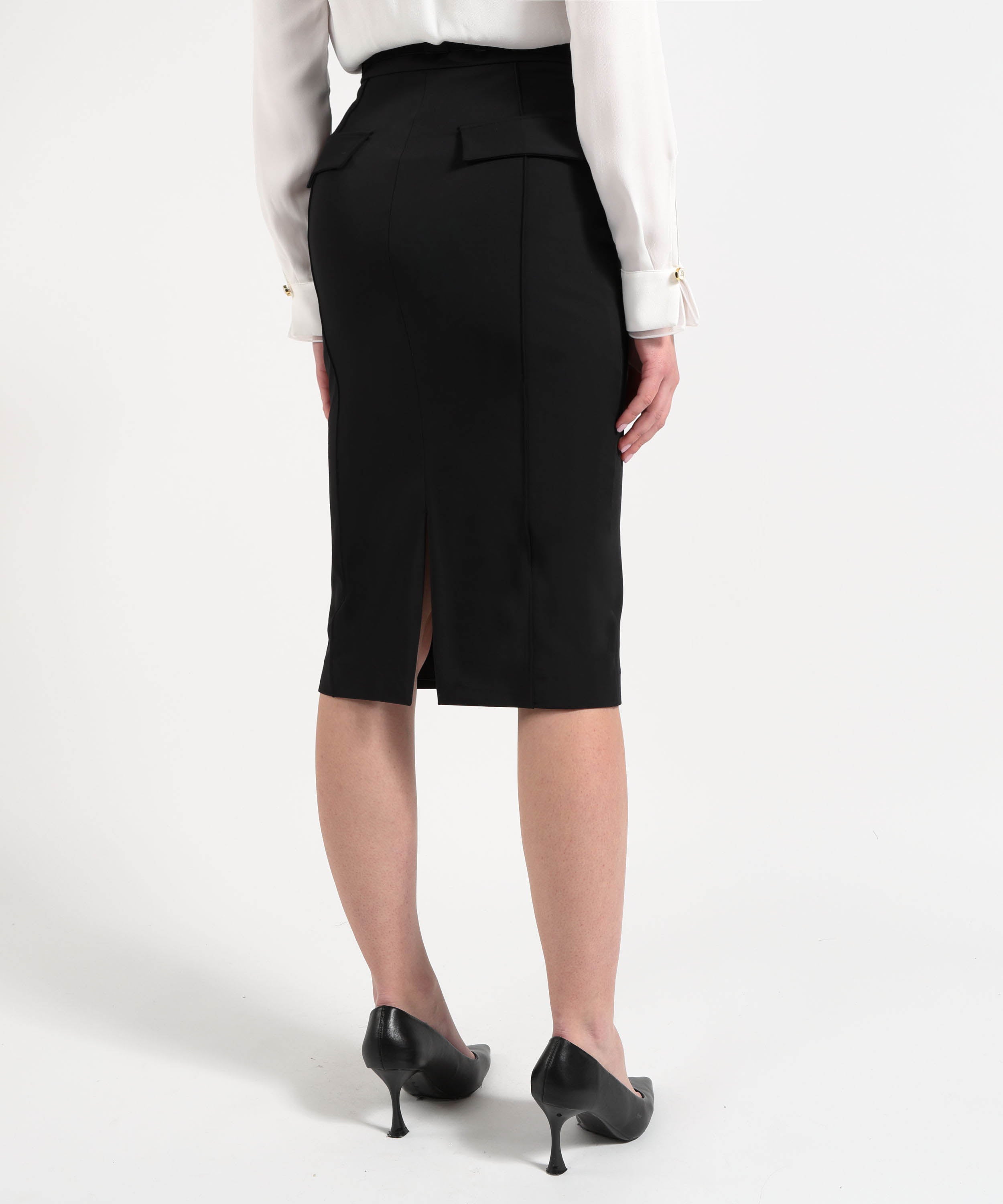 ELISABETTA FRANCHI Gonna in tessuto tecnico bielastico con cintura